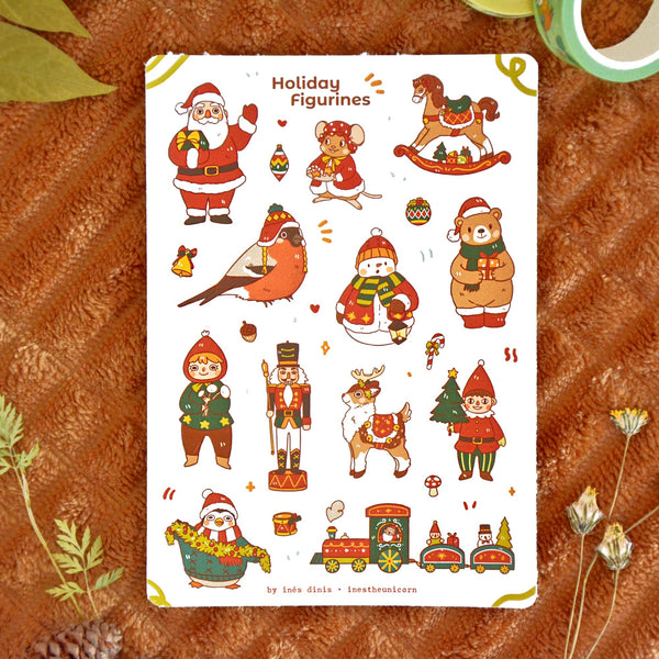 Christmas Figurines Sticker Sheet