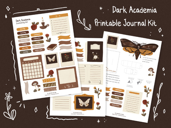 Dark Academia Printable Journaling Kit
