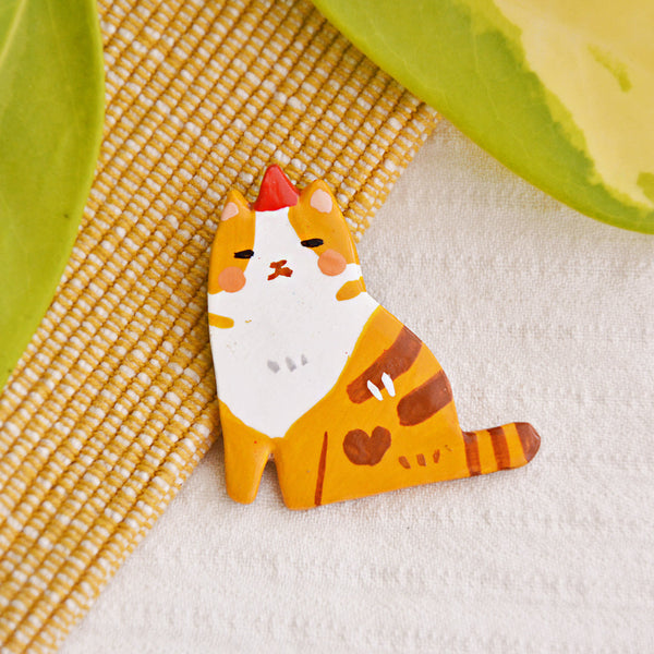 Kitty Cat Clay Pin