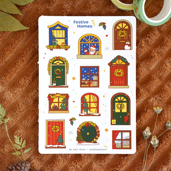Festive Homes Sticker Sheet