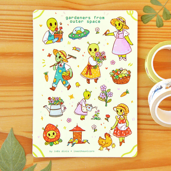 Gardeners from Outer Space Sticker Sheet