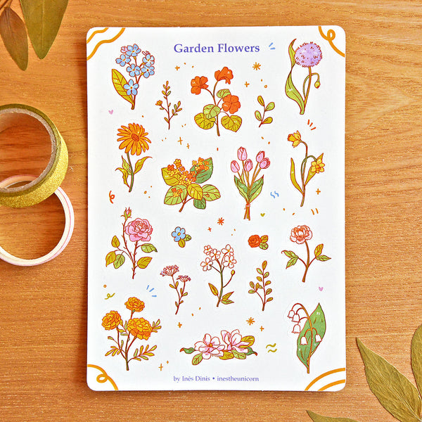 Garden Flowers Sticker Sheet