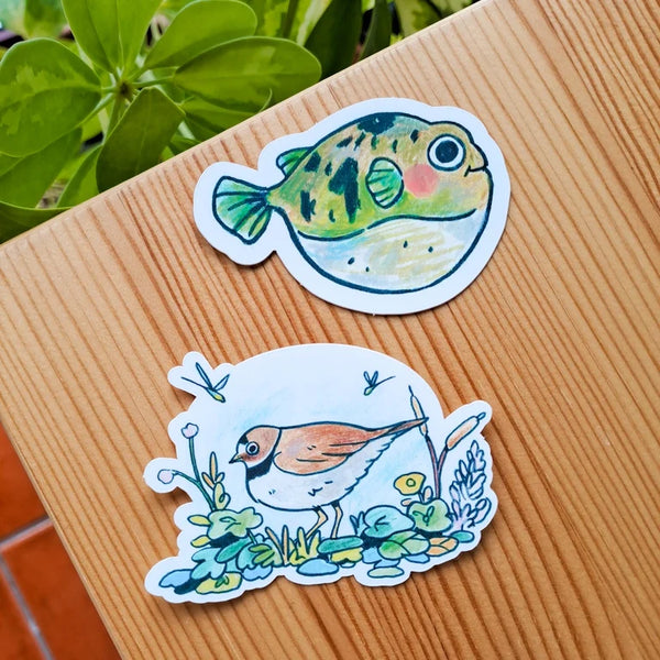 Plover & Pufferfish Stickers
