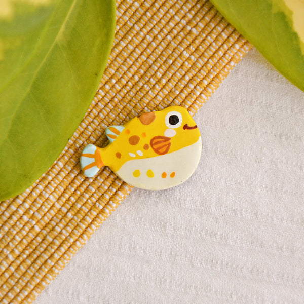 Puffer Fish Clay Pin