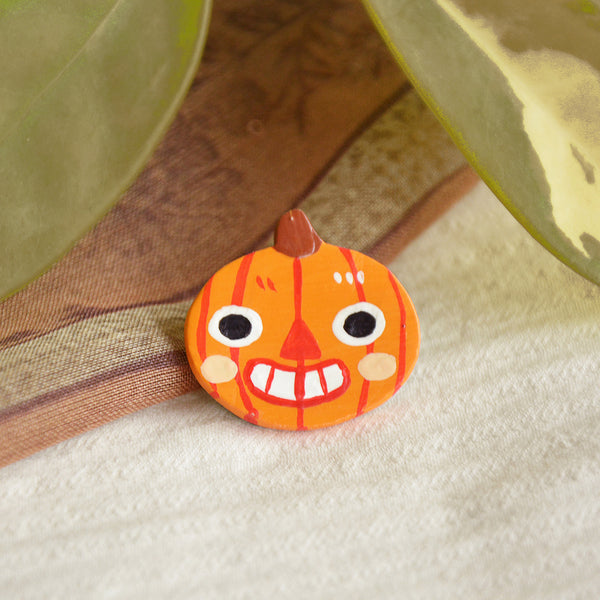 Pumpkin Friend Clay Pin