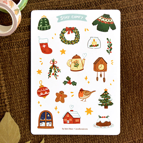 Stay Comfy sticker sheet