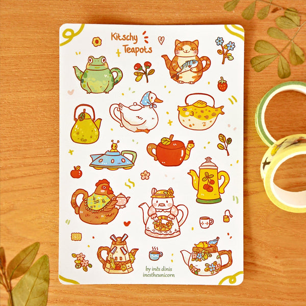 Kitschy Teapots Sticker Sheet
