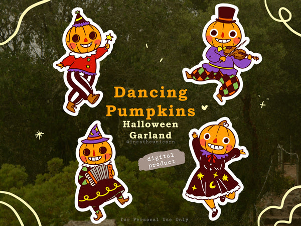 Printable Dancing Pumpkins Garland
