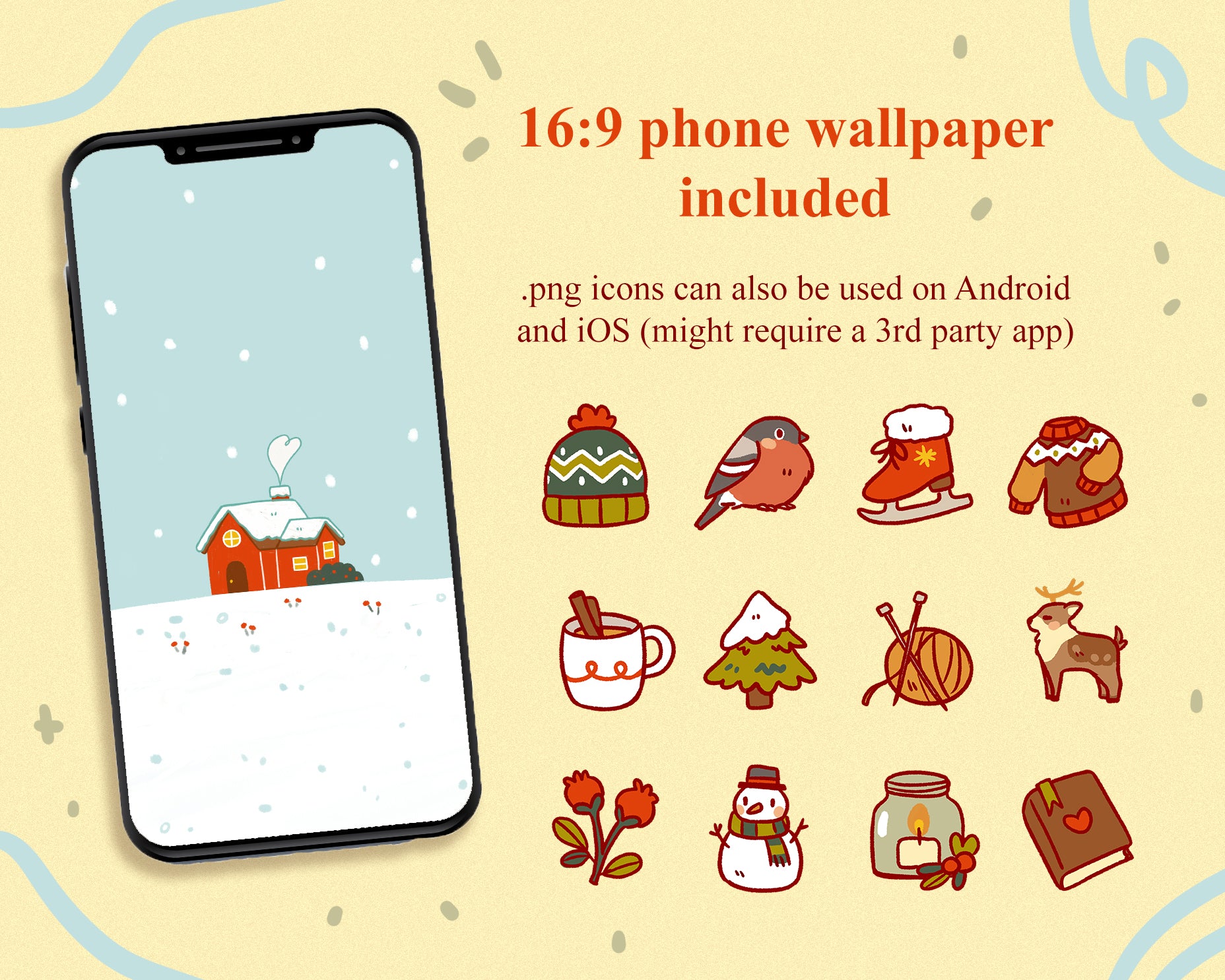 Set of Cosy Winter Wallpaper and Icons – inestheunicorn