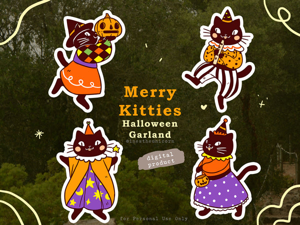Printable Merry Kitties Garland